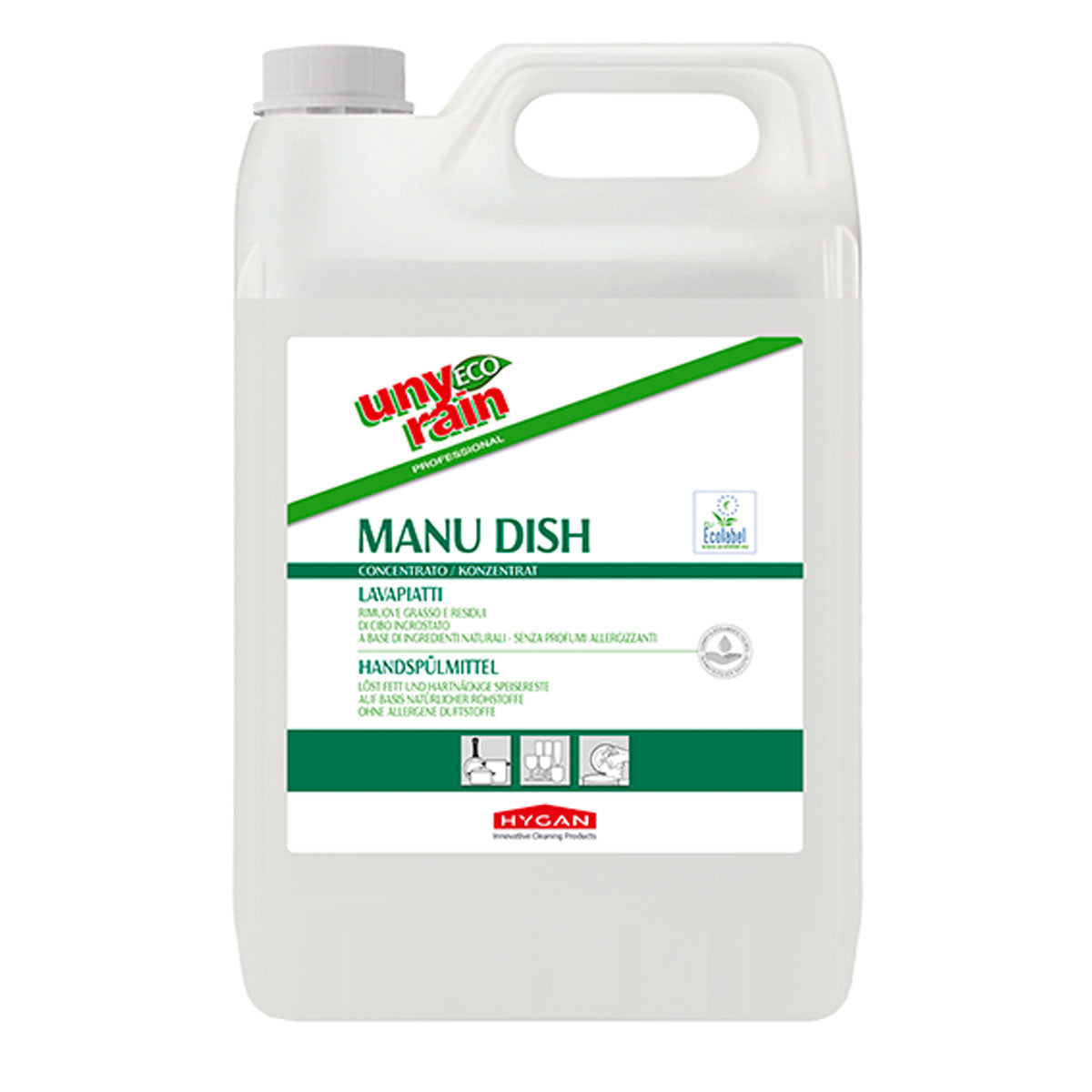 Detersivo lavapiatti a mano Eco Manu Dish Unyrain 5L – Hygan