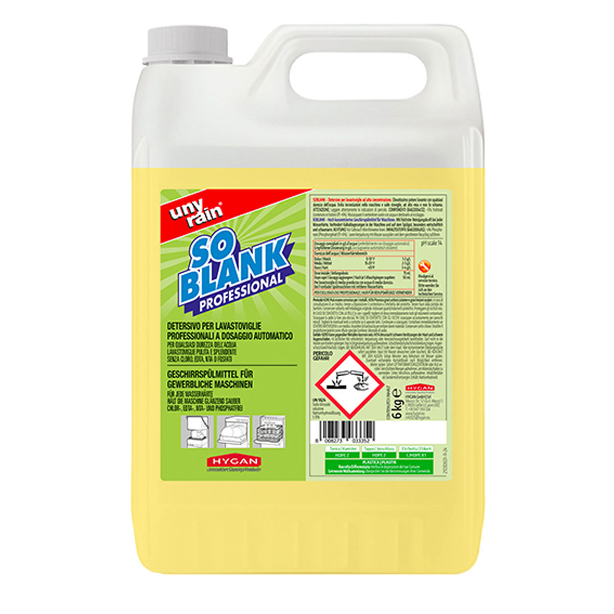 Detersivo lavastoviglie professionale Soblank Unyrain 6 kg – Hygan