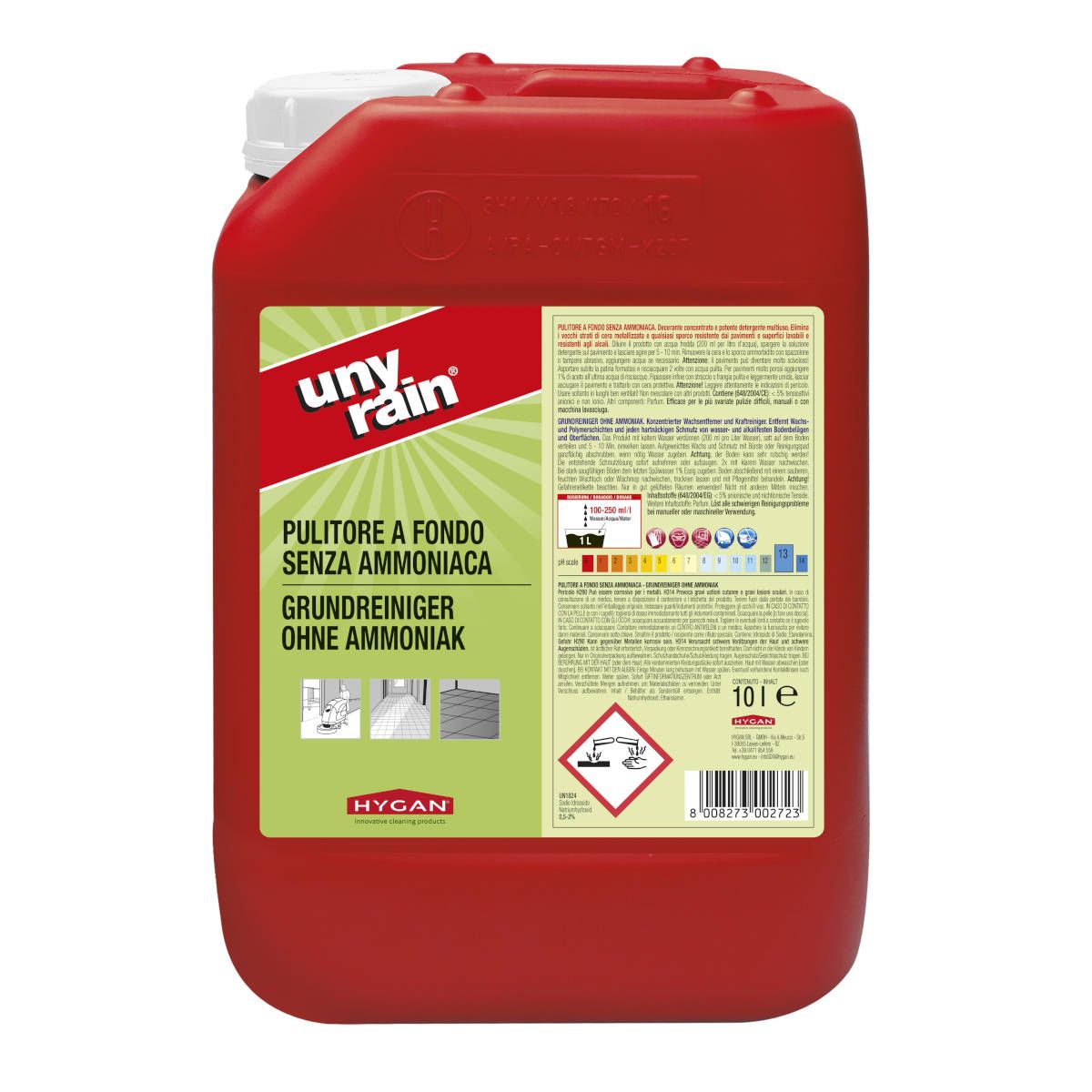 Pulitore a Fondo Senza Ammoniaca Hygan Unyrain - 10L