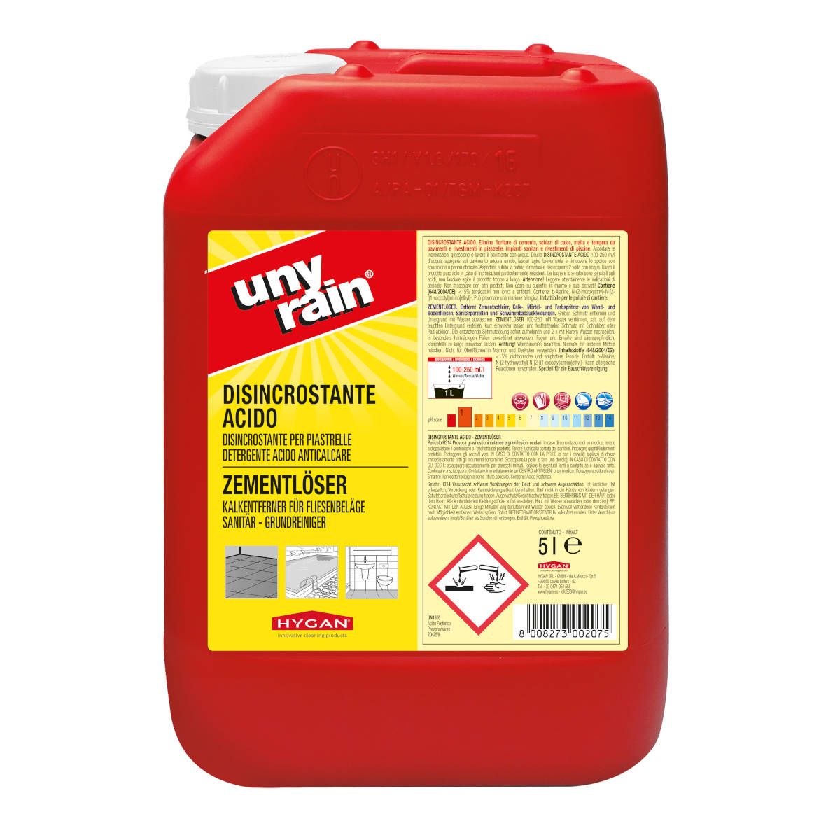 Disincrostante Acido Hygan Unyrain - 5L
