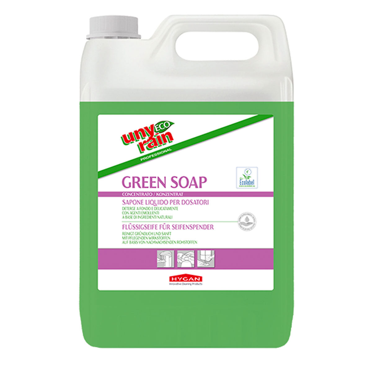 Sapone liquido mani Greensoap Profumato Unyrain 5L – Hygan