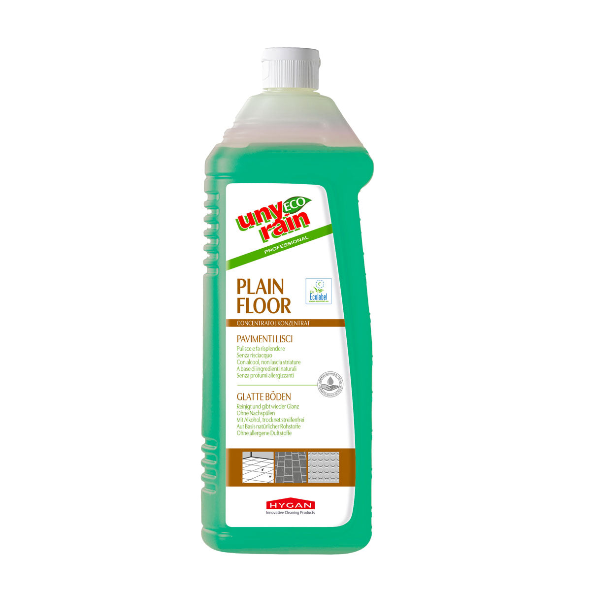 Detergente Pavimenti Lisci Ecologico Hygan Eco Plain Floor 1L