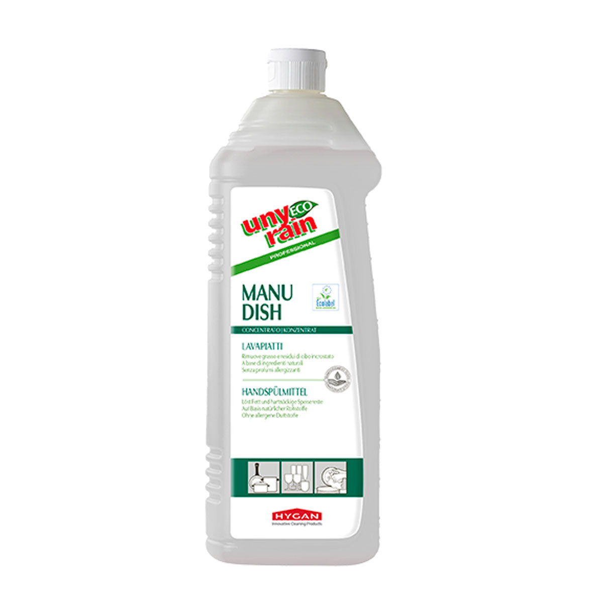 Detersivo piatti ecologico Eco Manu Dish Unyrain 1 L – Hygan