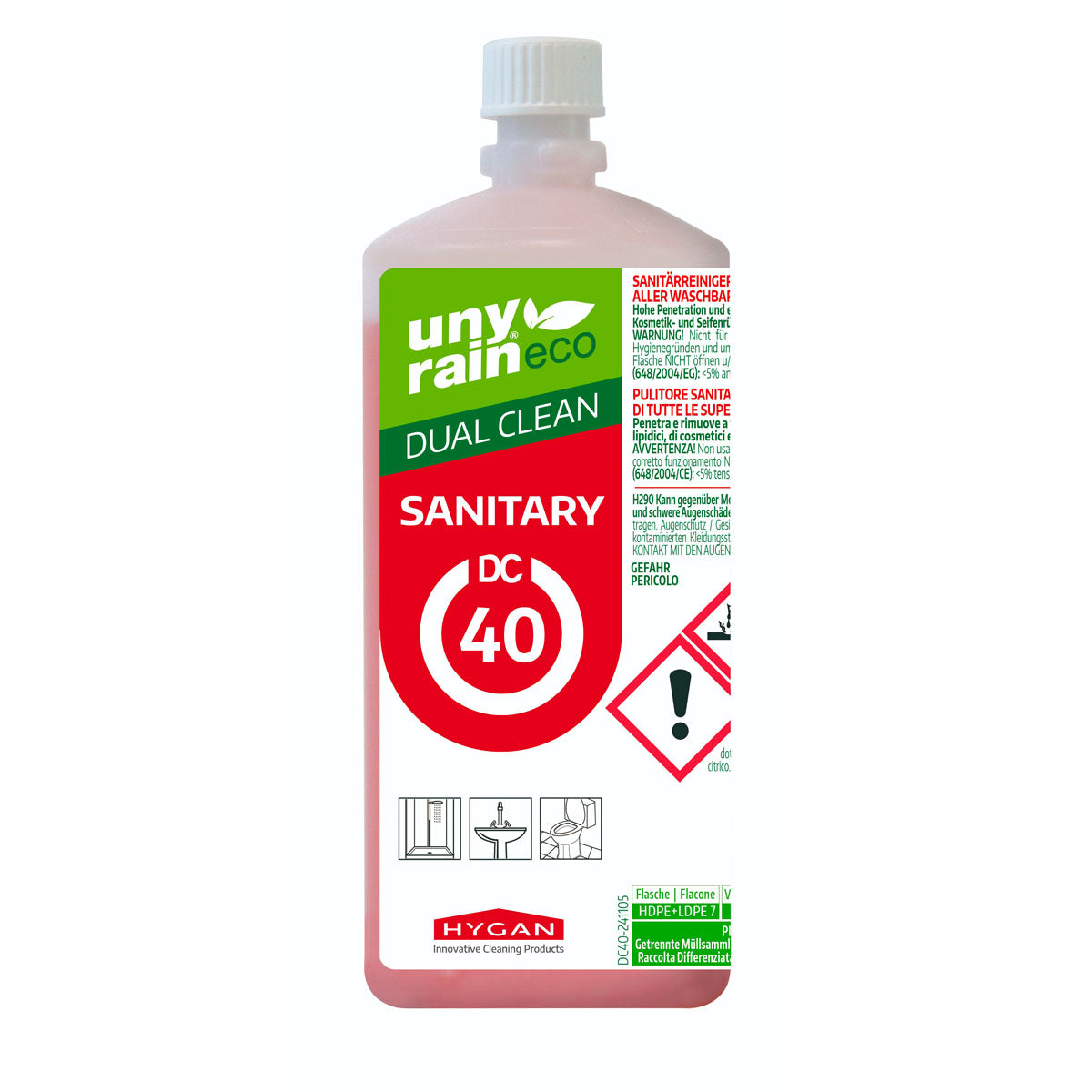 Detergente Sanitari Anticalcare Dual Clean Sanitary DC40 Hygan 5 pezzi