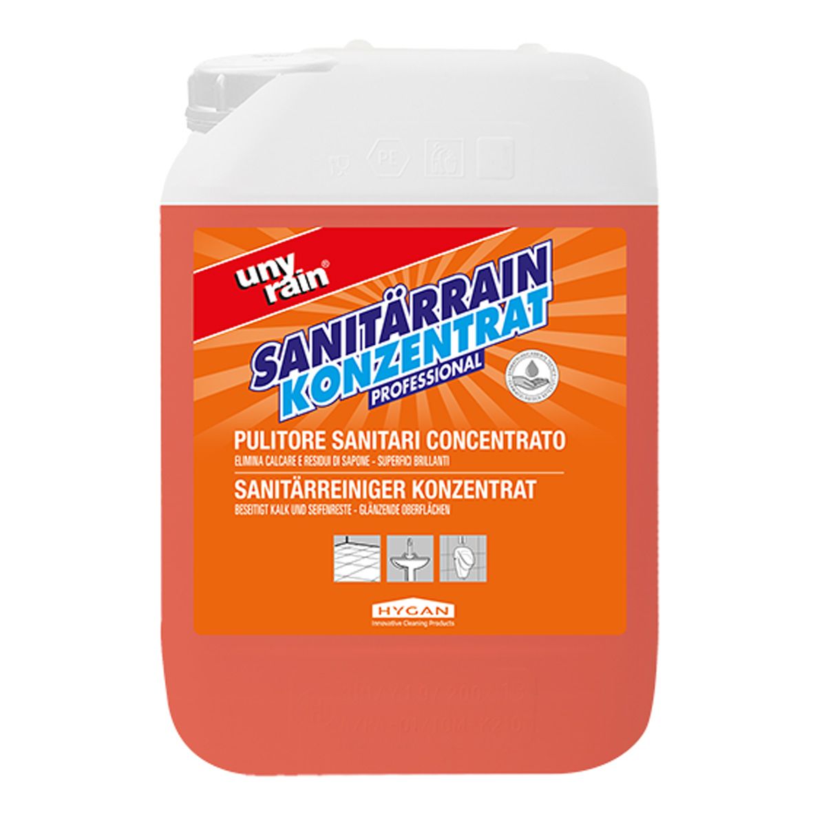 Detergente Anticalcare Sanitari Concentrato Hygan Unyrain 10L