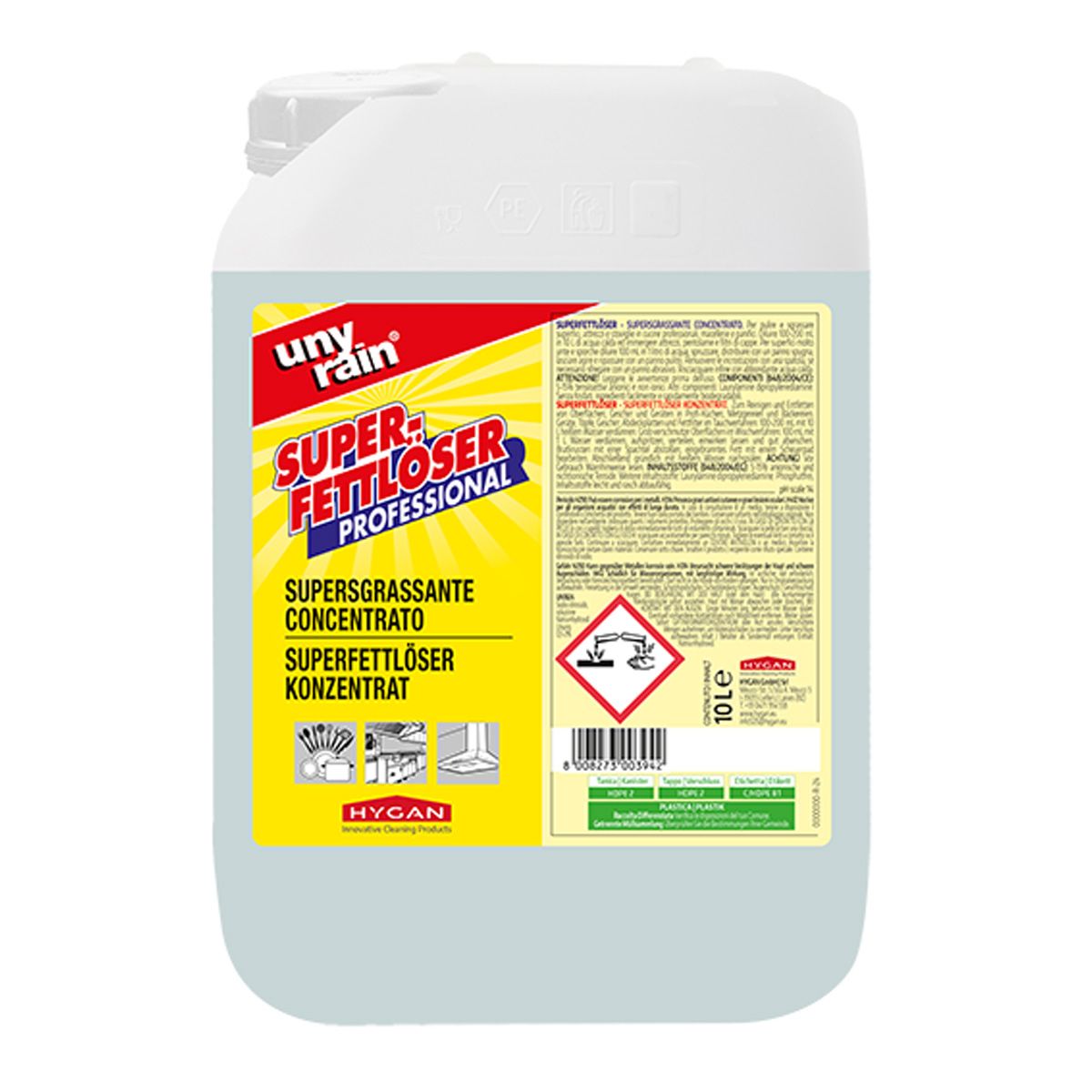 Supersgrassante concentrato Unyrain 10 L – Hygan